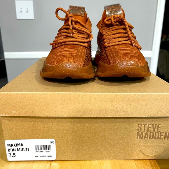 Steve Madden Women's Maxima Sneaker Brown Multi 7.5 - Picture 3 of 6